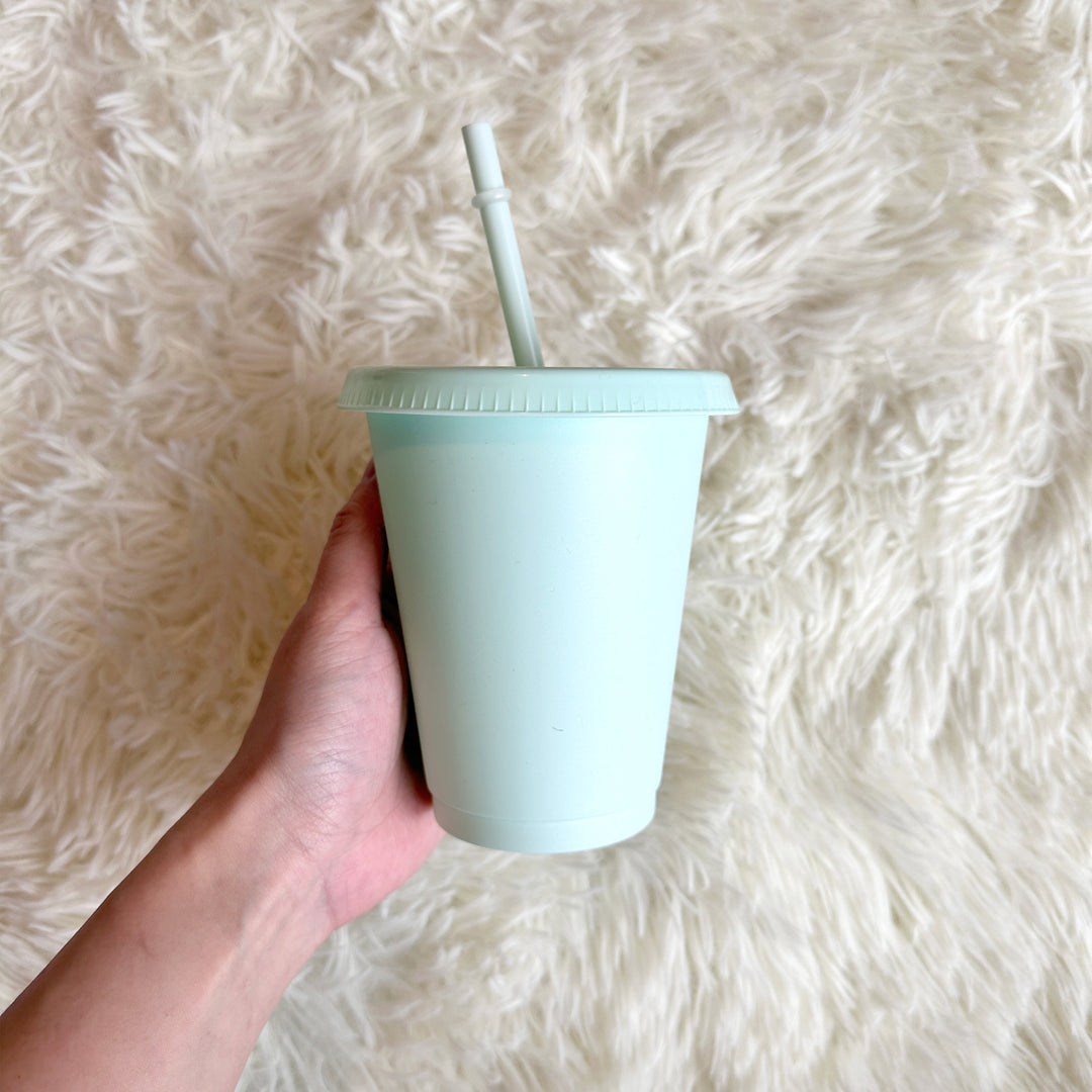 16oz mint sage pastel green cold cup tumbler - 470ml