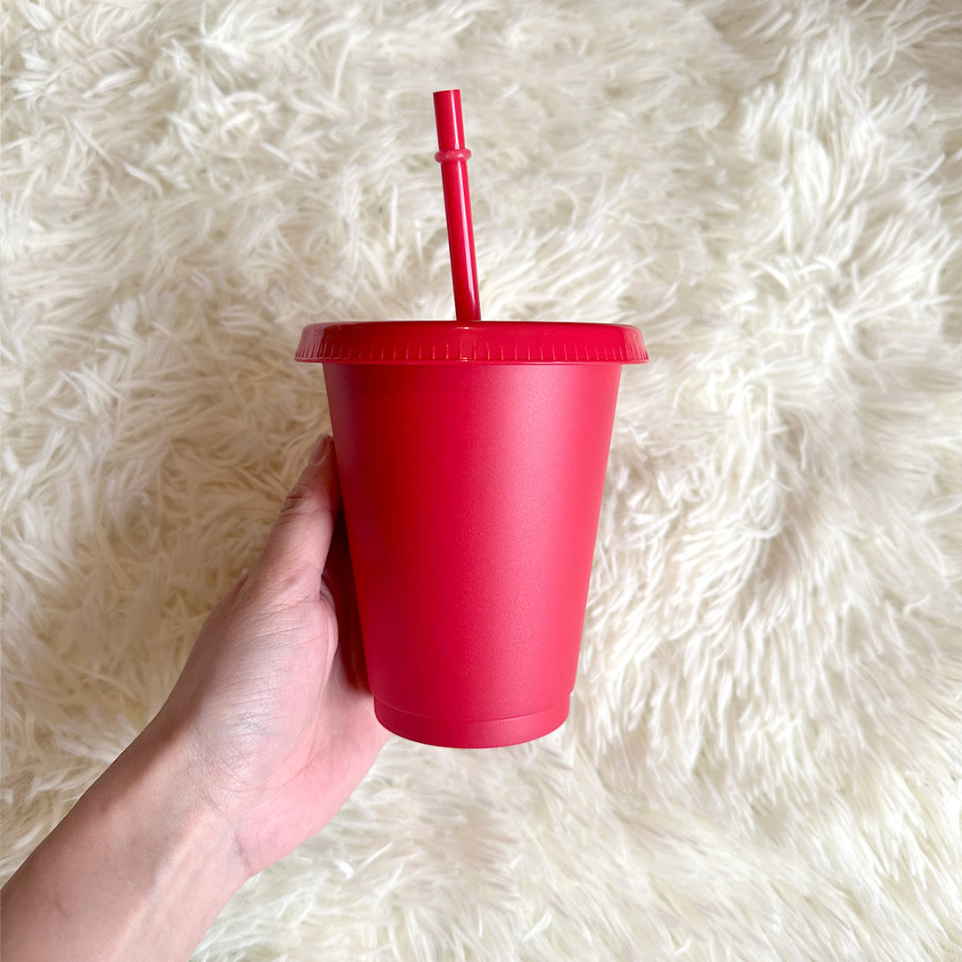 16oz red cold cup tumbler - 470ml