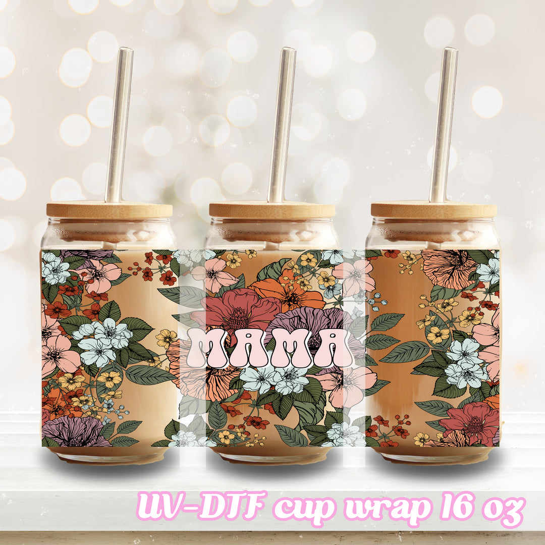 UV DTF - mama - 16oz Libbey Glass Cup Wrap Only