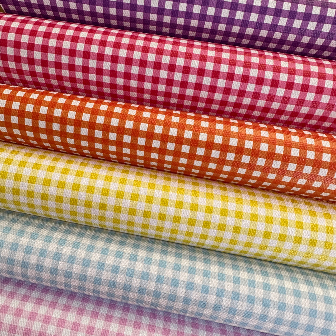 Gingham school - Leatherette vinyl - canvas - choose Fabric material Sheets