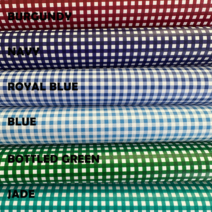 Gingham school - Leatherette vinyl - canvas - choose Fabric material Sheets
