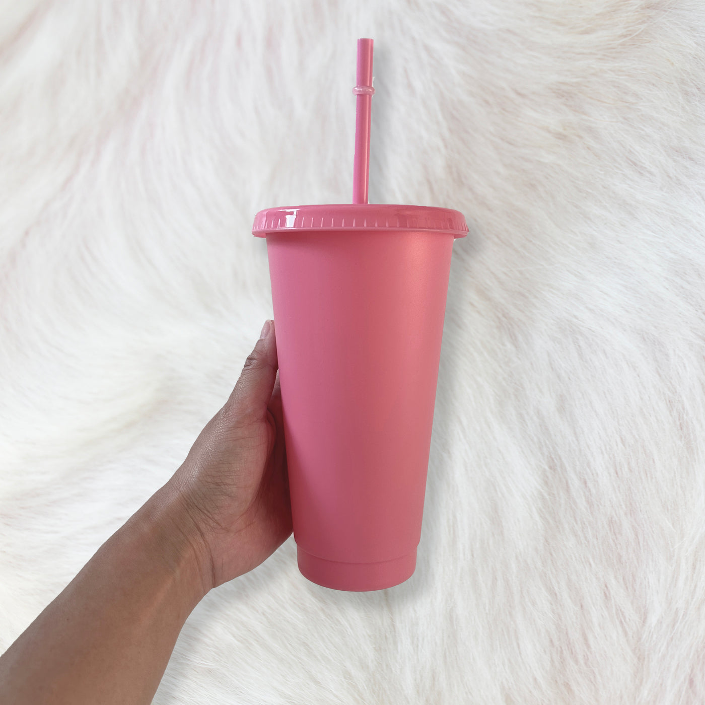 Pink - Solid colour Cold cup 24oz