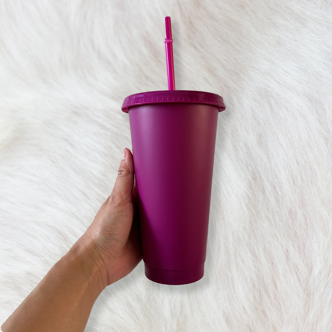 Wine - Solid colour Cold cup 24oz