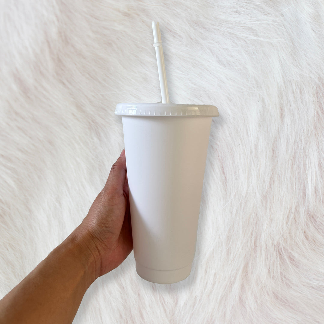 White - Solid colour Cold cup 24oz