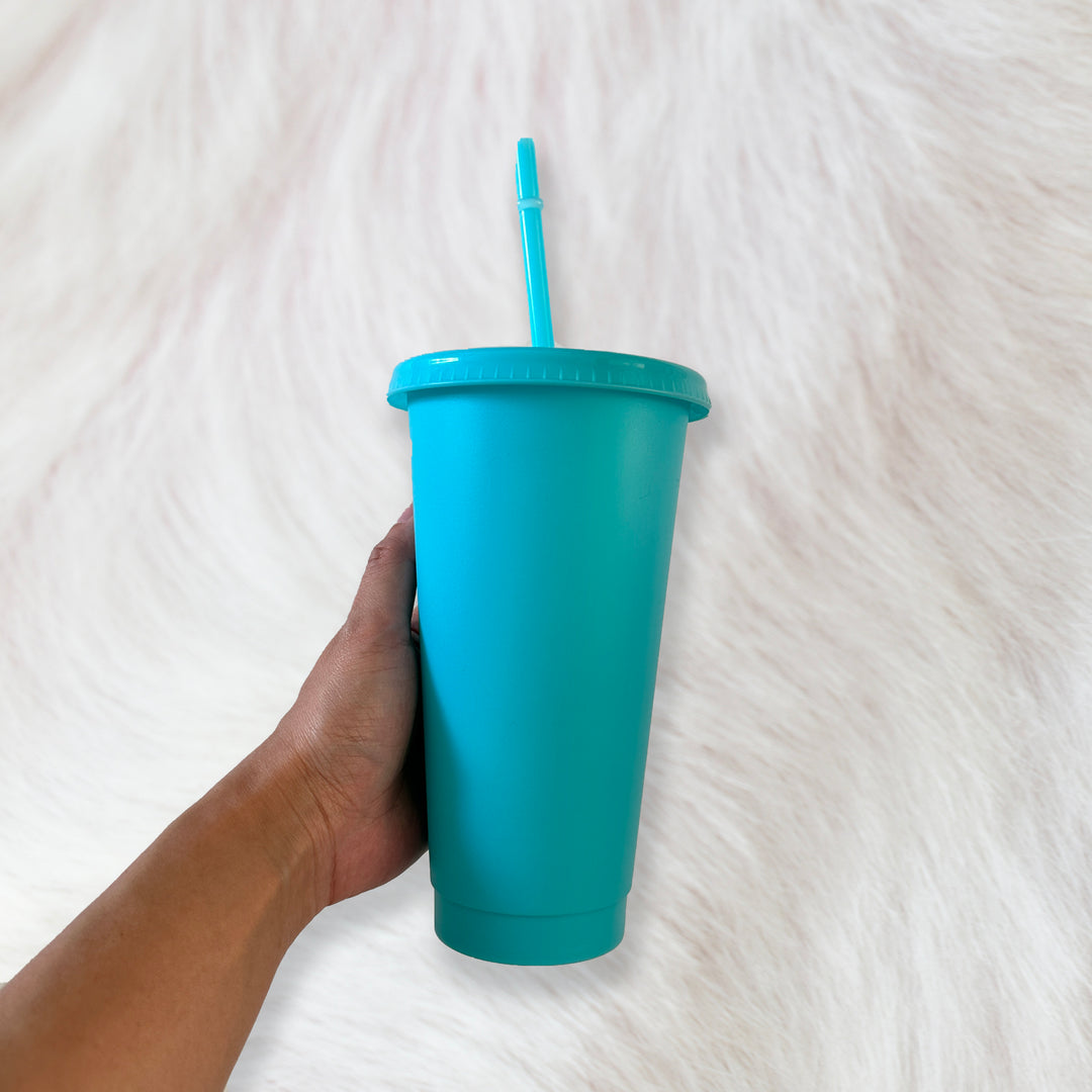 Aqua Blue - Solid colour Cold cup 24oz