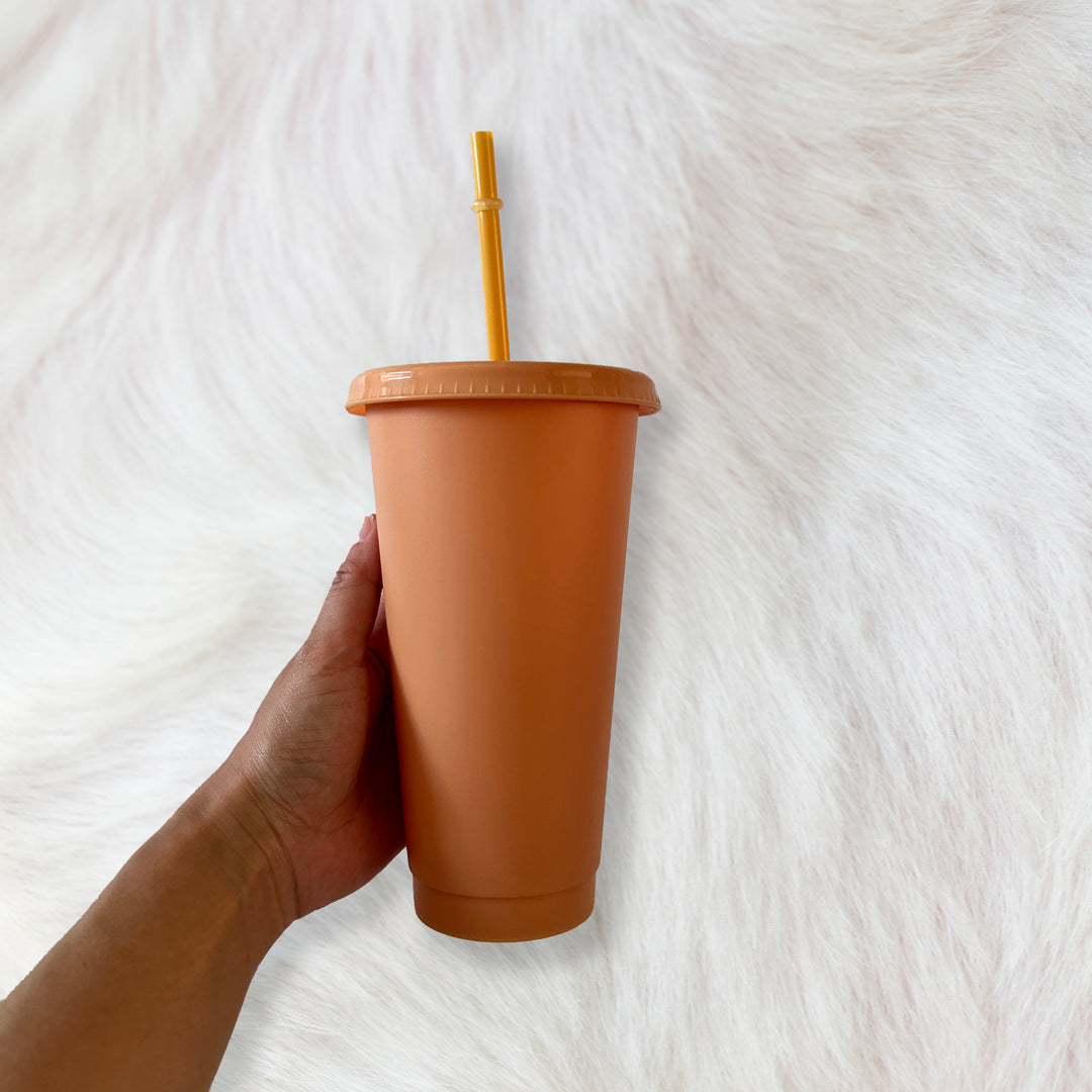 Peach - Solid colour Cold cup 24oz