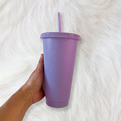 lilac - Glitter colour Cold cup 24oz