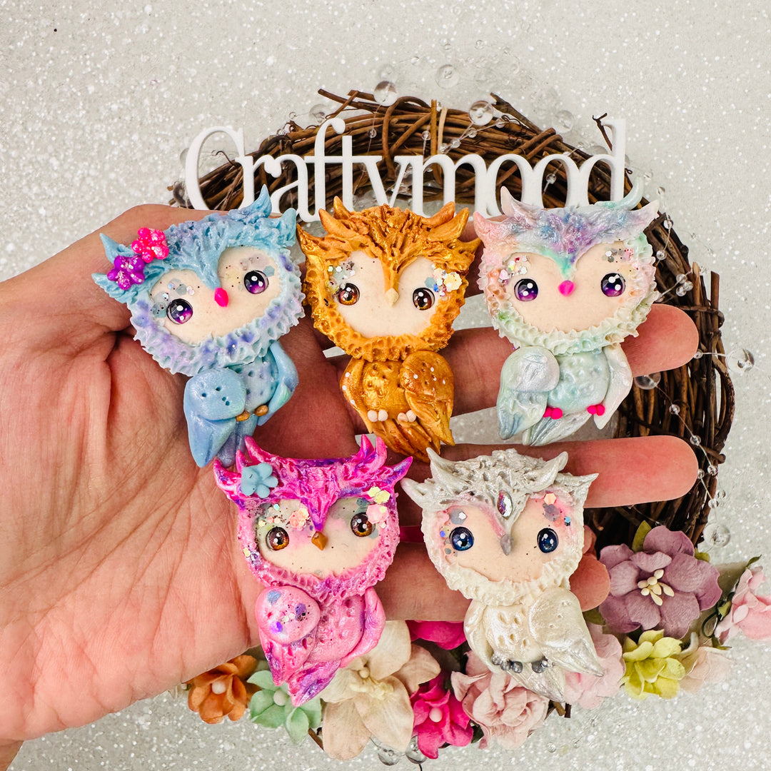 Jewel owl - Embellishment Clay Bow Centre