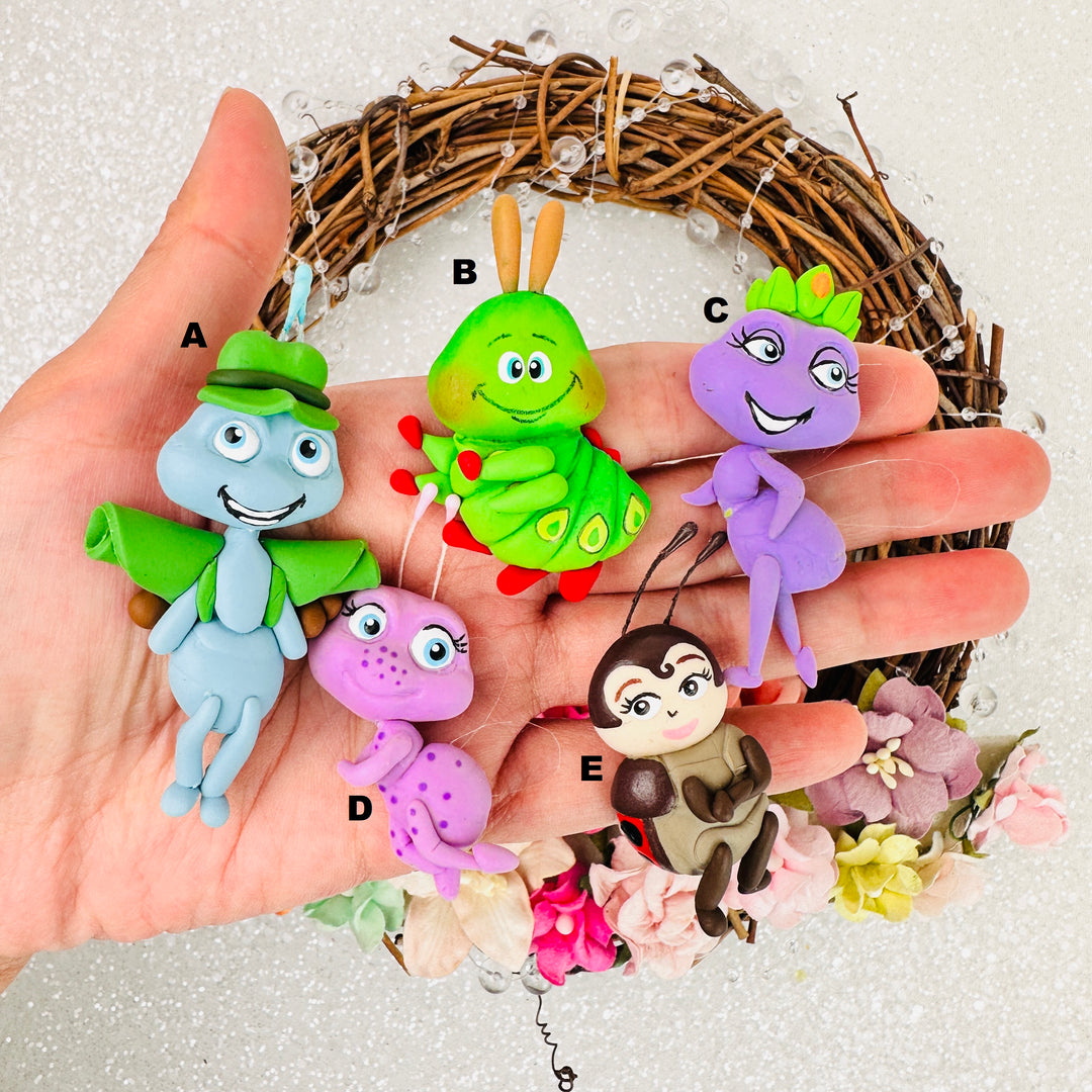 Bugs friends - Handmade Flatback Clay Bow Centre
