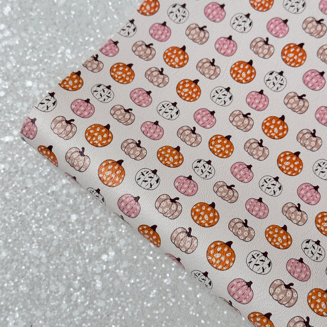 Cute pumpkin - faux Pu Leather vinyl sheet