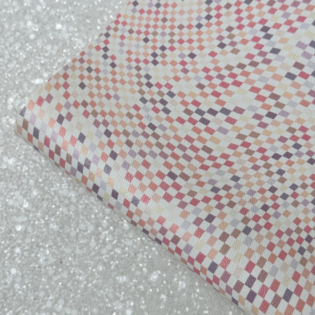 geometric nude colour - faux Pu Leather vinyl sheet