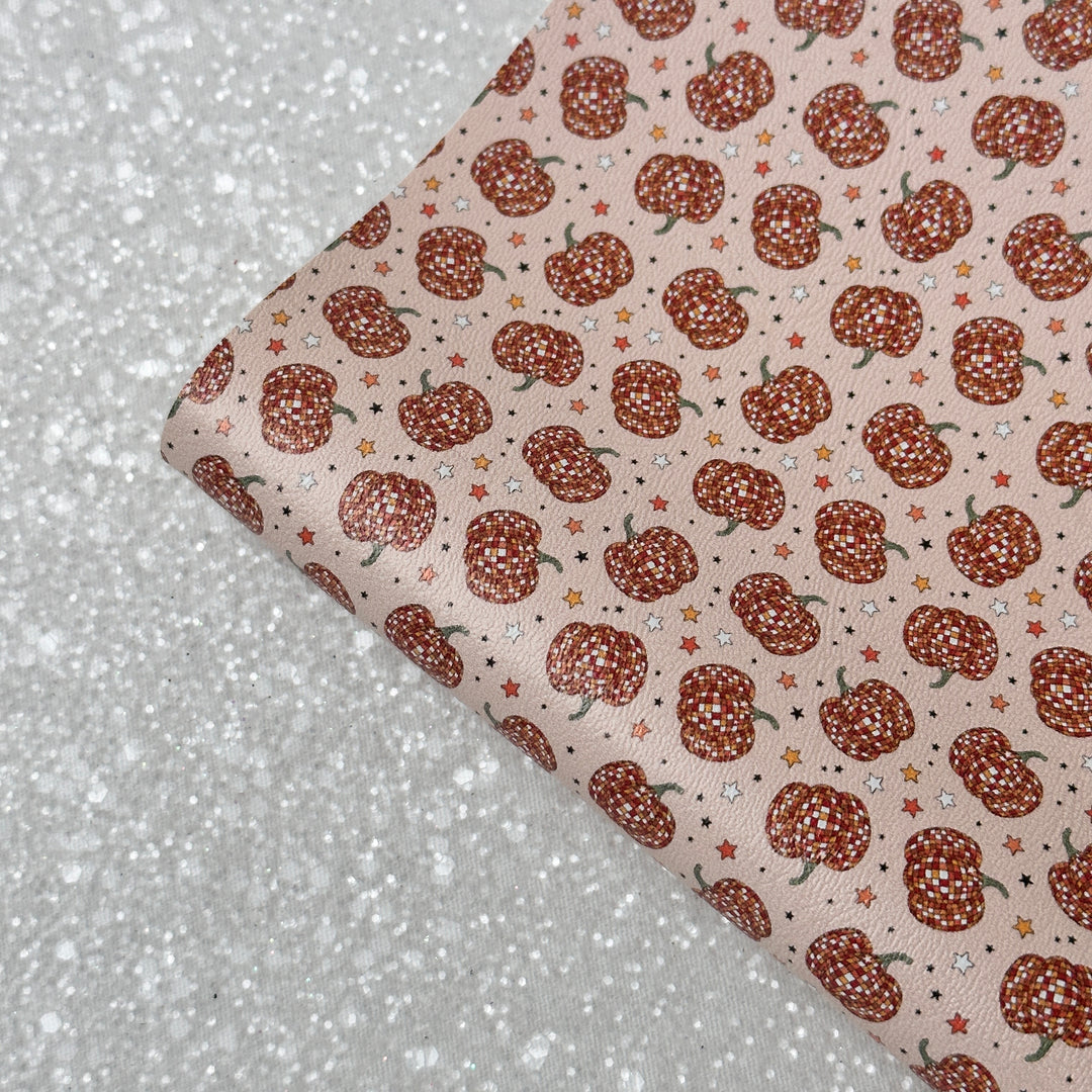 disco pumpkin - faux Pu Leather vinyl sheet