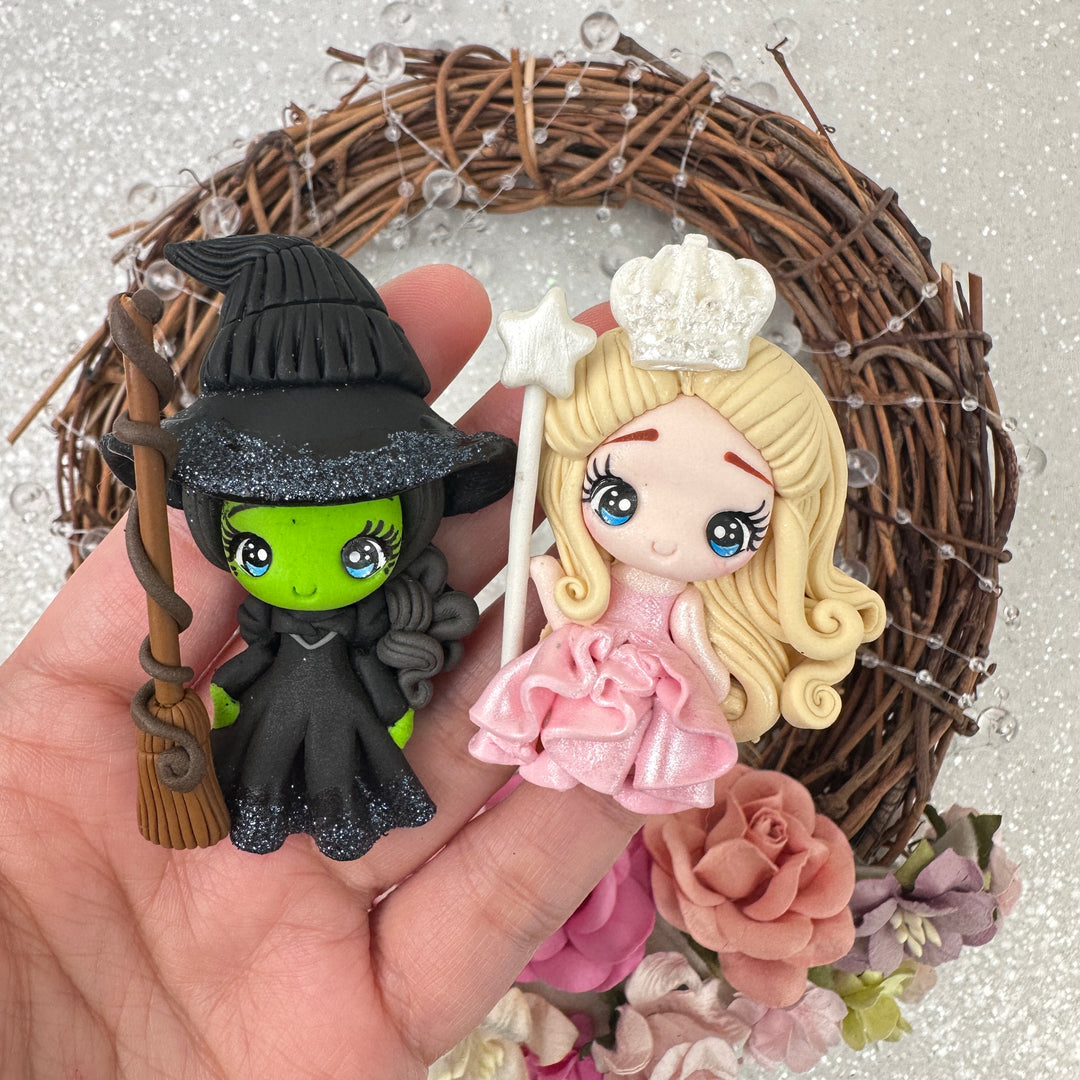 Bad witches blue eyes - Handmade Flatback Clay Bow Centre