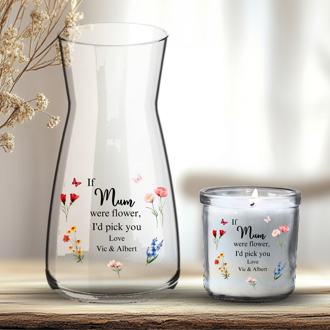 Mother's Day UV DTF decal- IF Mums WERE FLOWERS I'D PICK YOU red orange