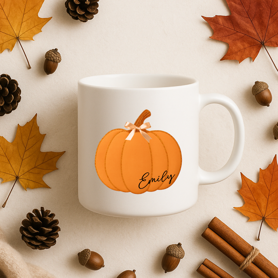 UV DTF - personalised seamed orange pumpkin