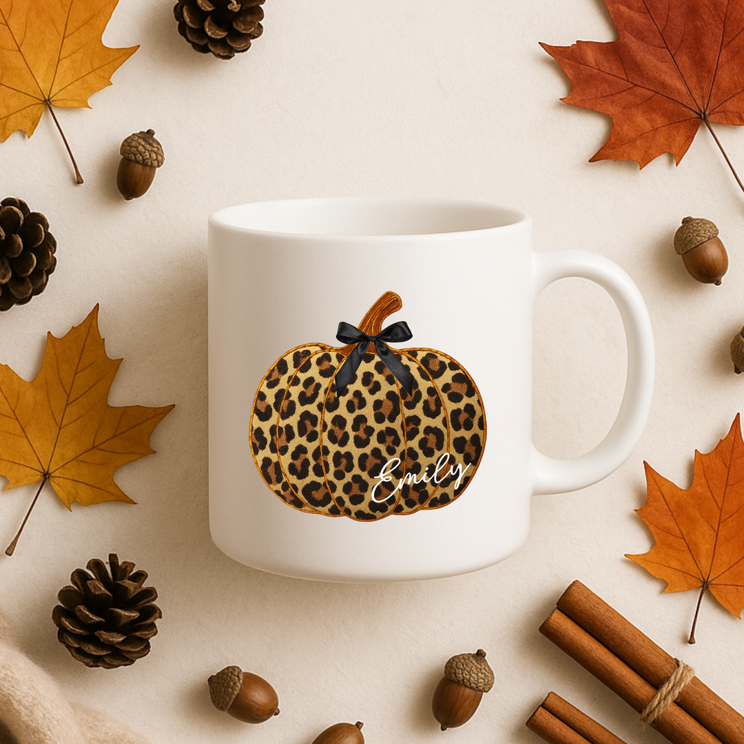 UV DTF - personalised seamed leopard pumpkin