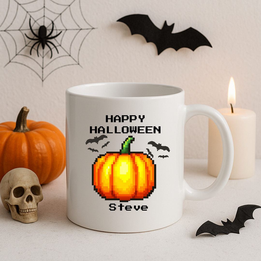 UV DTF - personalised pixel orange pumpkin Hello Halloween
