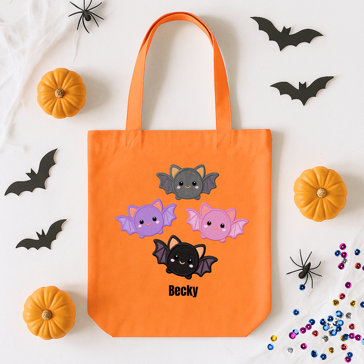 Custom DTF Transfer - Four cute bats Halloween personalised - DTF ready to press