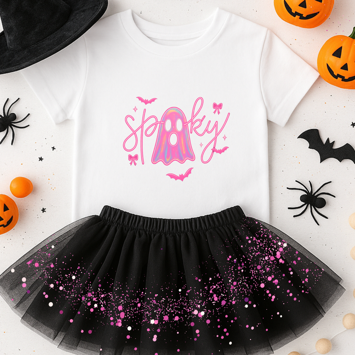 Custom DTF Transfer - Spooky ghost pink personalised - DTF ready to press