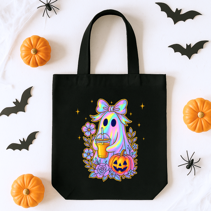 Custom DTF Transfer - Halloween ghost flower pumpkin personalised - DTF ready to press