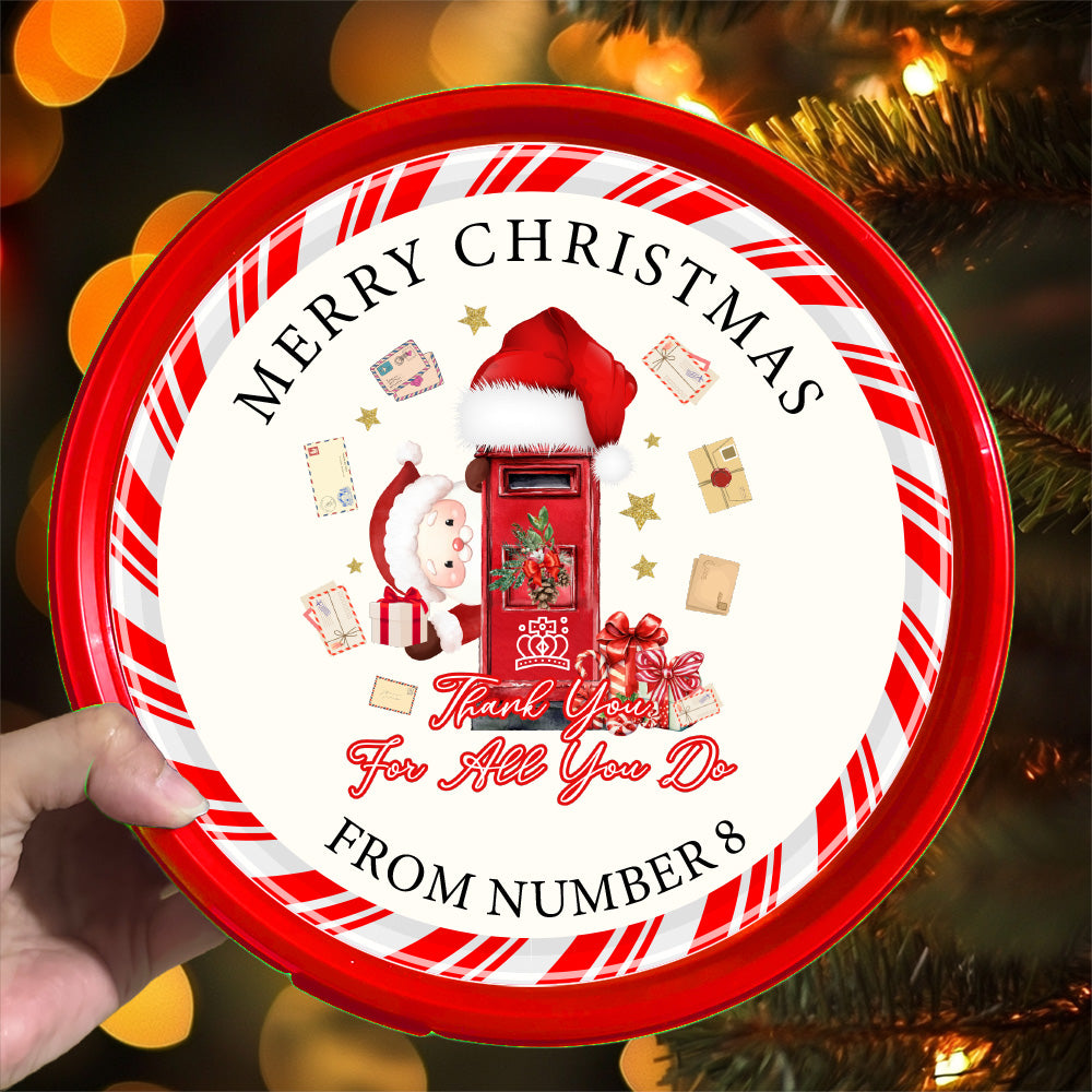 Postman merry christmas - Celebrations Chocolate Tub Label Sticker