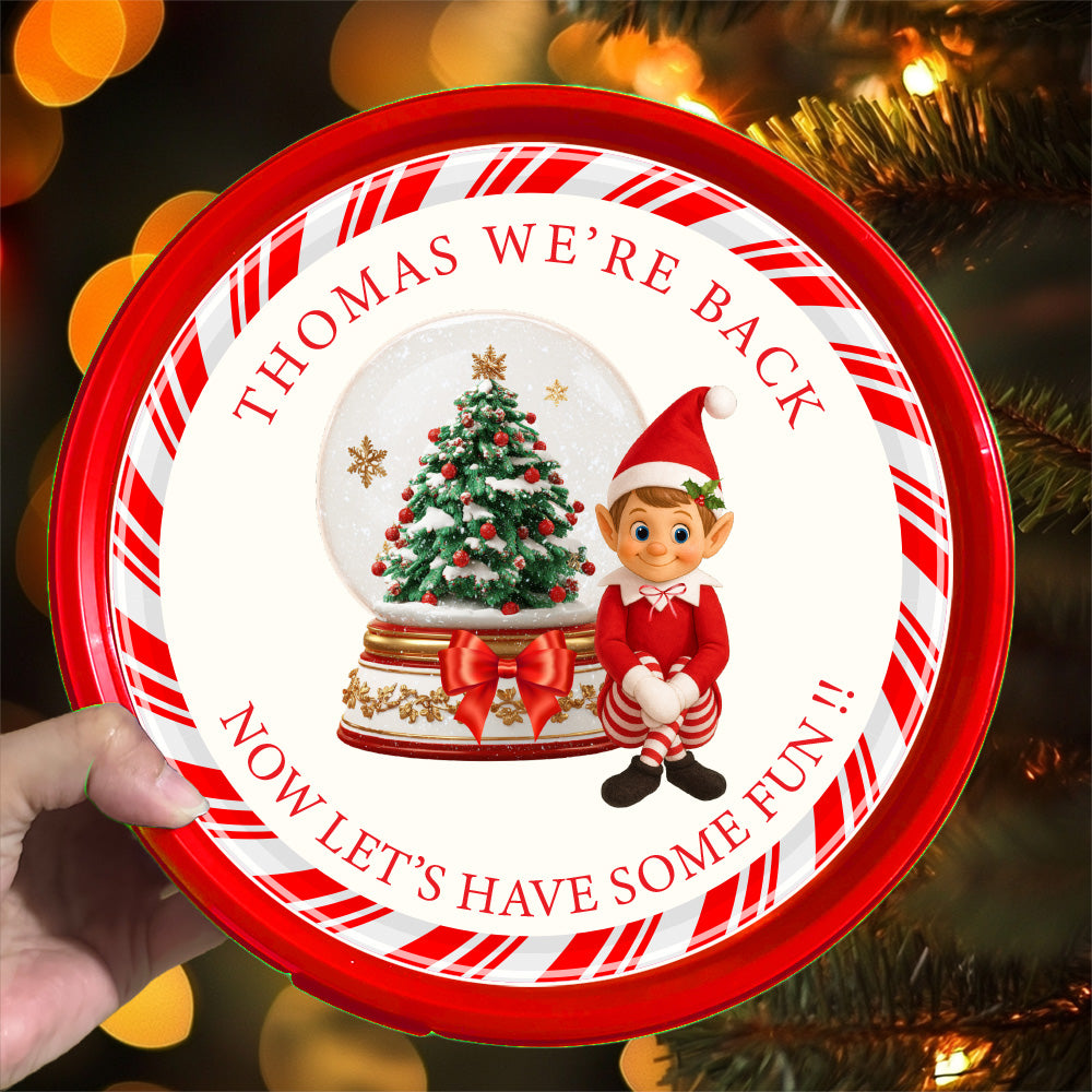 Elf we're Back - Celebrations Chocolate Tub Label Sticker