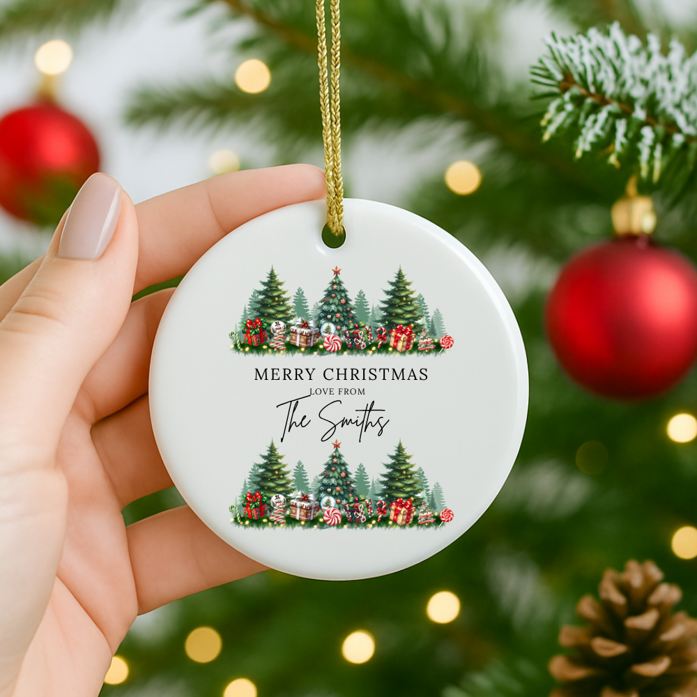 Merry Christmas Tree Love From - Personalized - Christmas UV DTF Decal