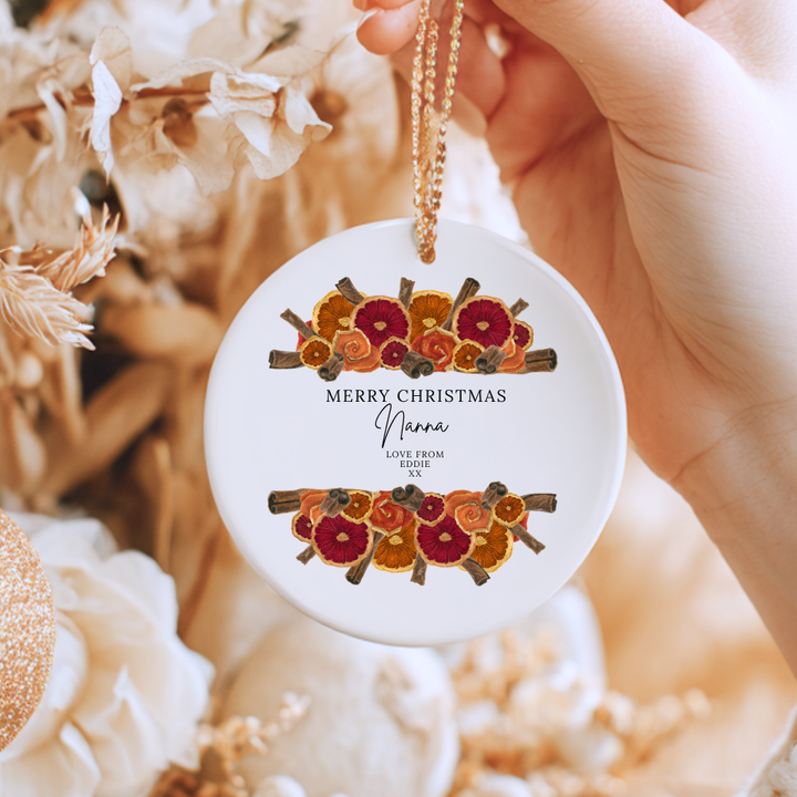 Merry Christmas Dried Flower Frame Love From - Personalized - Christmas UV DTF Decal