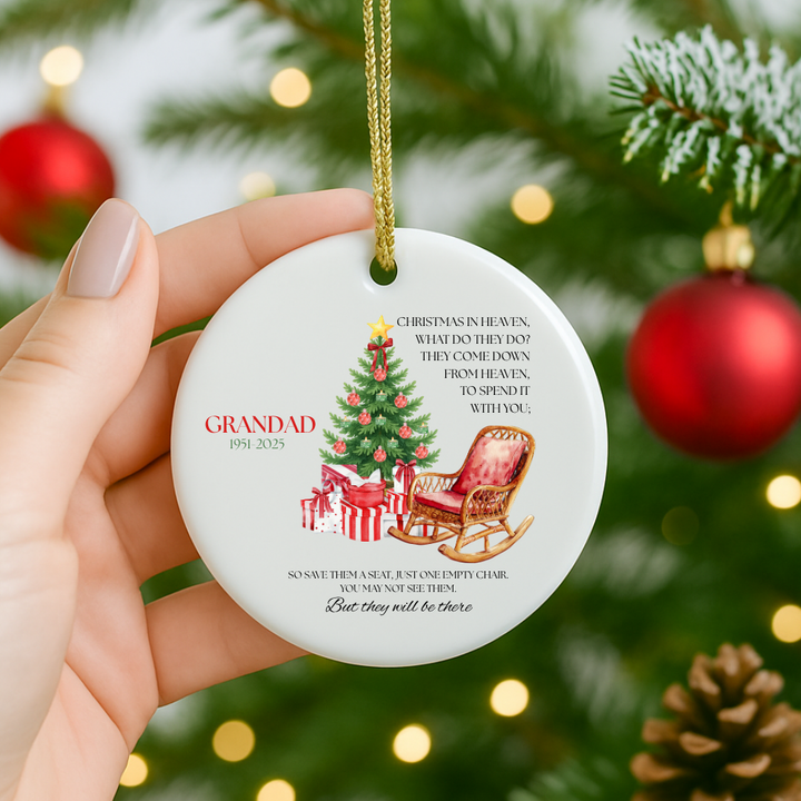 Christmas in heaven, what do they do? They come down from heaven, to spend it with you - Personalized - Christmas UV DTF Decal