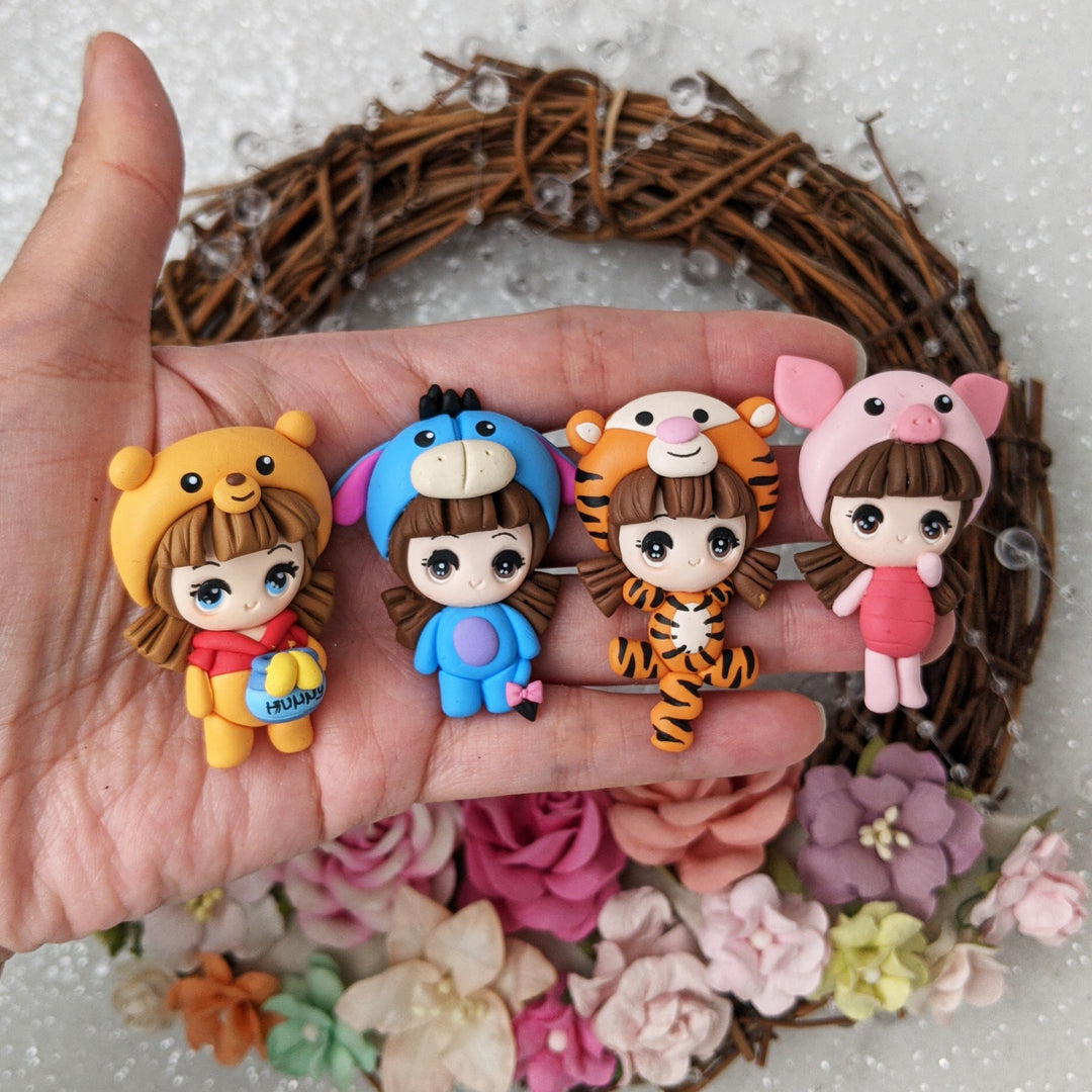 Woodland animal dressing up girls - Embellishment Clay Bow Centre