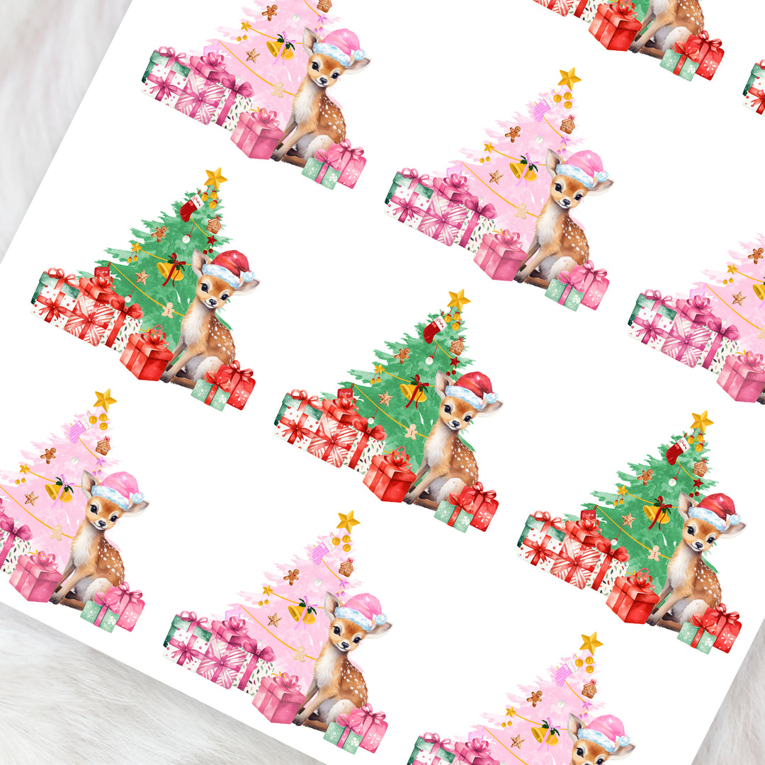 Reindeer christmas tree - CHOOSE UV DTF decal - DTF Transfer