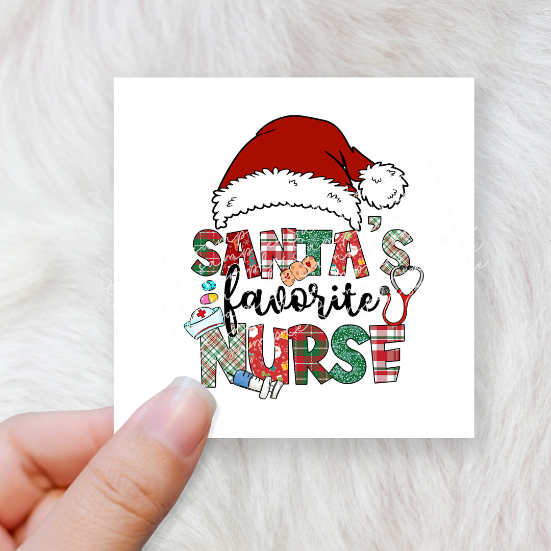 Santa's favorite nurse - CHOOSE UV DTF decal - DTF Transfer