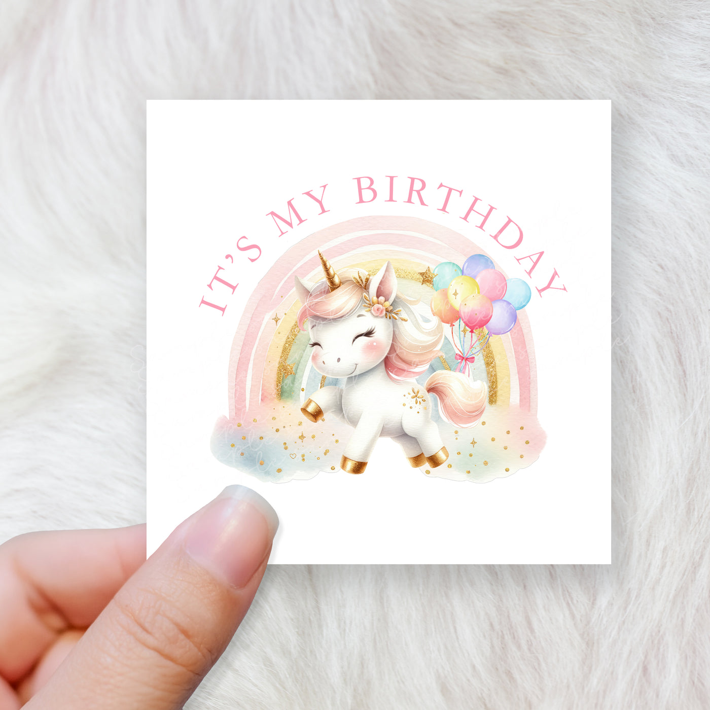 Birthday unicorn pastel - CHOOSE UV DTF decal - DTF Transfer (personalised options)
