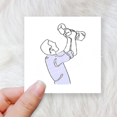 Daddy baby lineart - CHOOSE UV DTF decal - DTF Transfer (personalised)