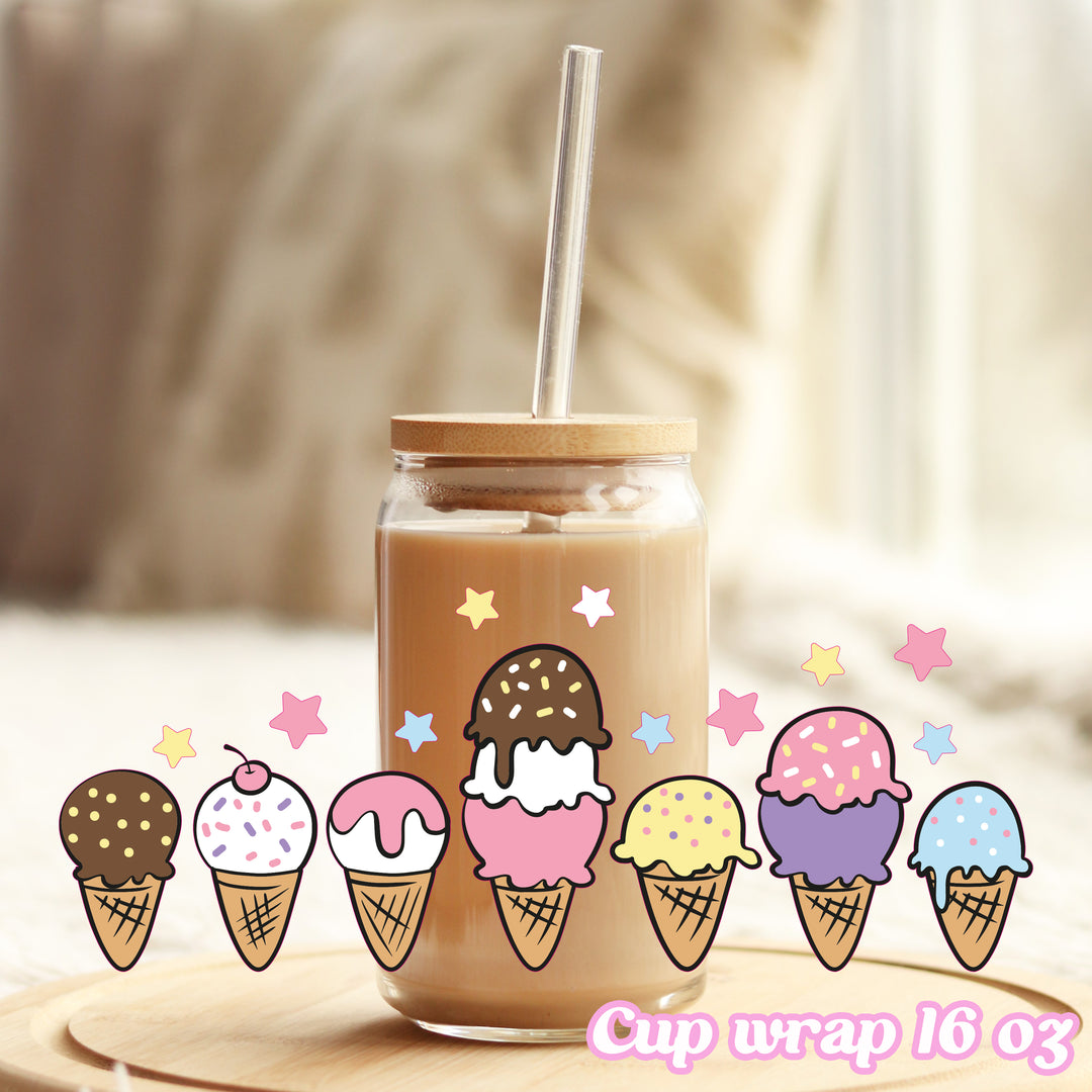 Ice cream- 16oz Libbey Glass Cup Wrap Only