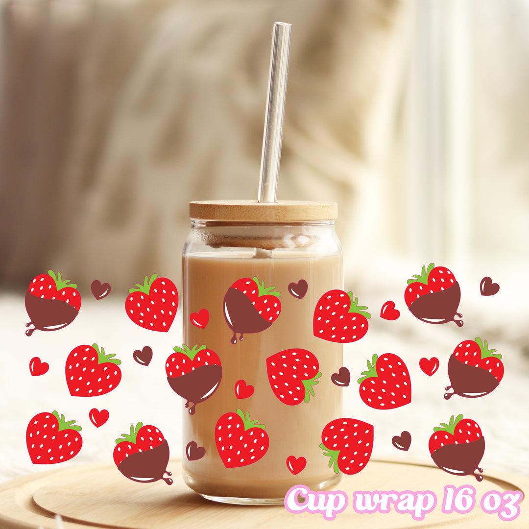 Strawberry - 16oz Libbey Glass Cup Wrap Only