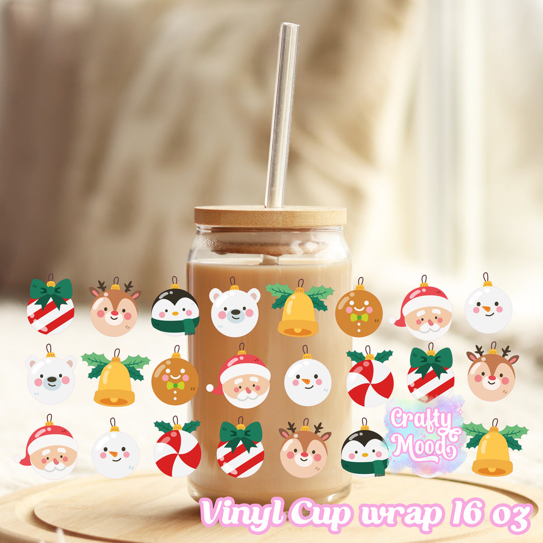 Christmas bauble - 16oz Libbey Glass Cup Wrap Only