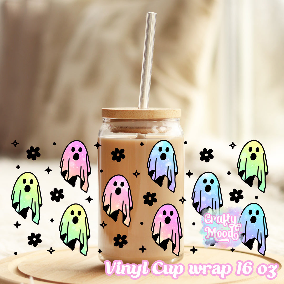 Daisy ghost - 16oz Libbey Glass Cup Wrap Only