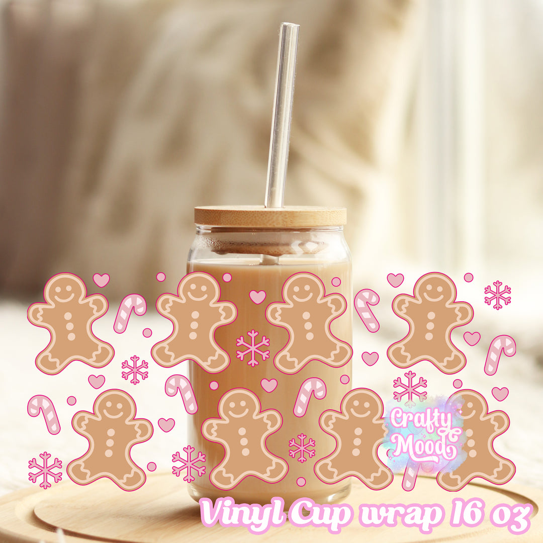 Gingerbread - 16oz Libbey Glass Cup Wrap Only