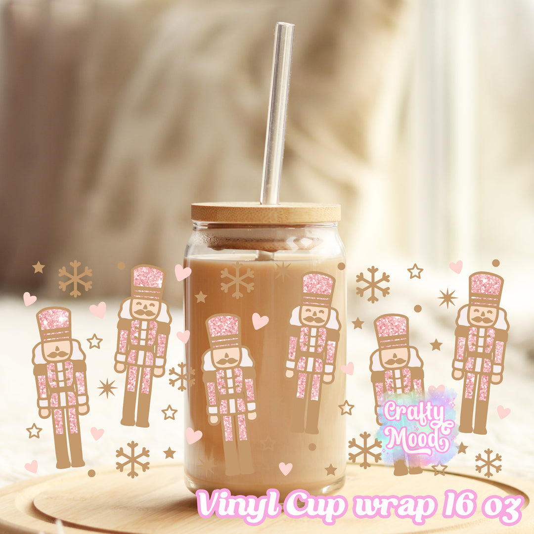 Nutcracker pink - 16oz Libbey Glass Cup Wrap Only