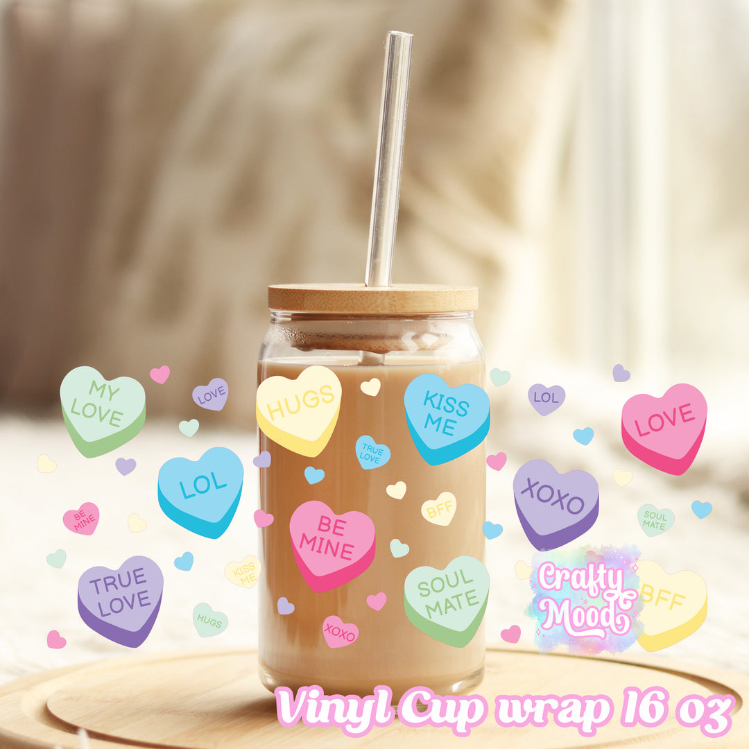 Valentine hearts - 16oz Libbey Glass Cup Wrap Only