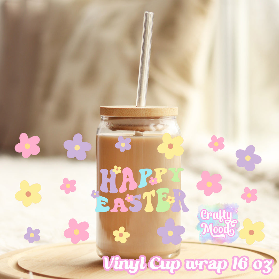Happy easter - 16oz Libbey Glass Cup Wrap Only