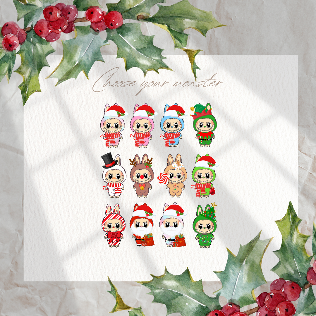 Choose your Christmas Monster personalised  - DTF transfer ready to press