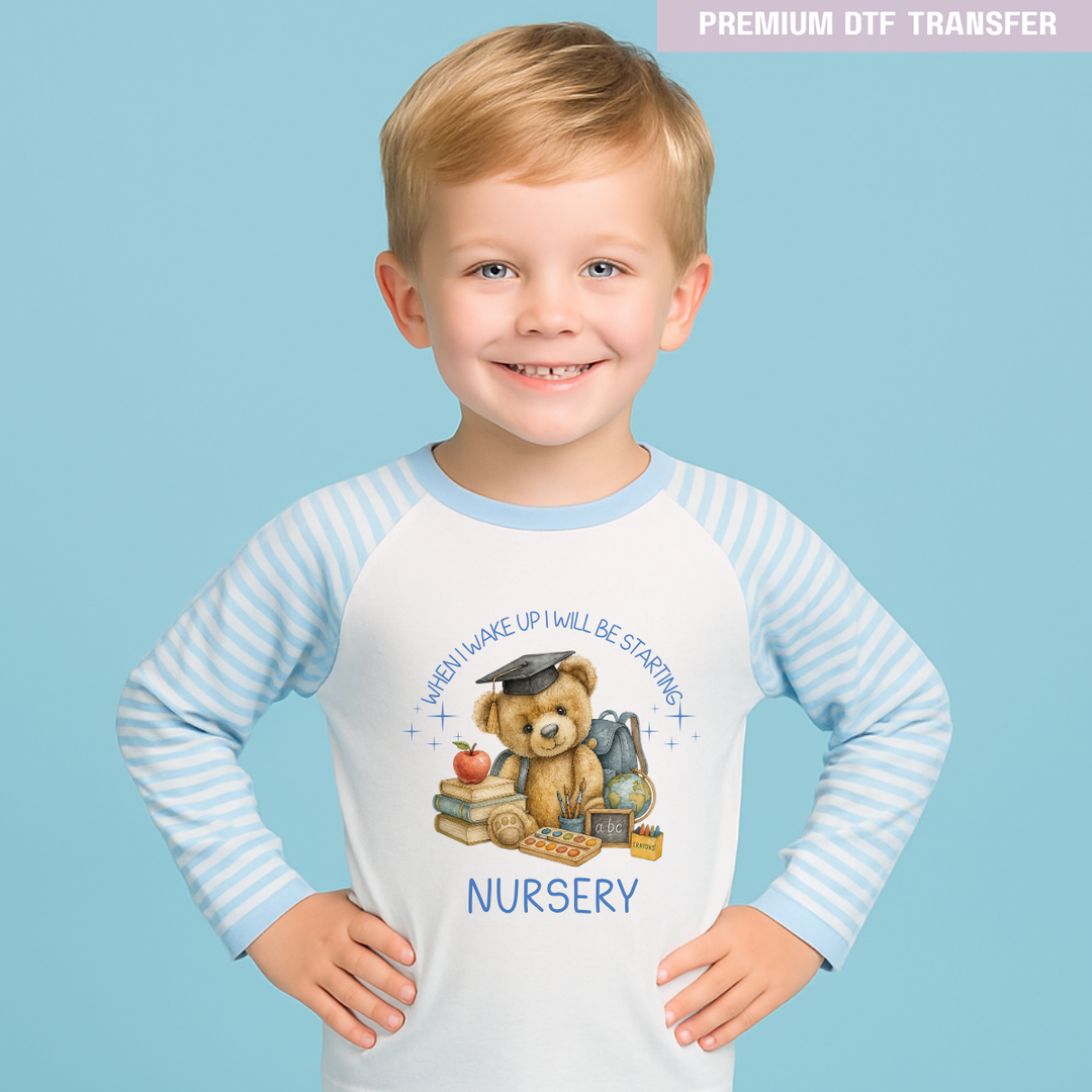 When i wake up i will be starting nursery blue - reception -year 1