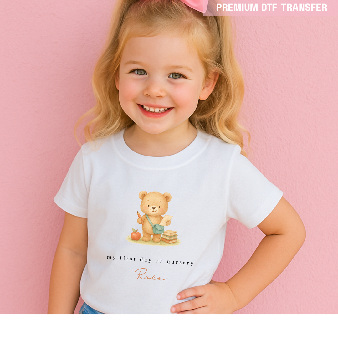 My first day of nursery cute bear personalised - reception -year 1
