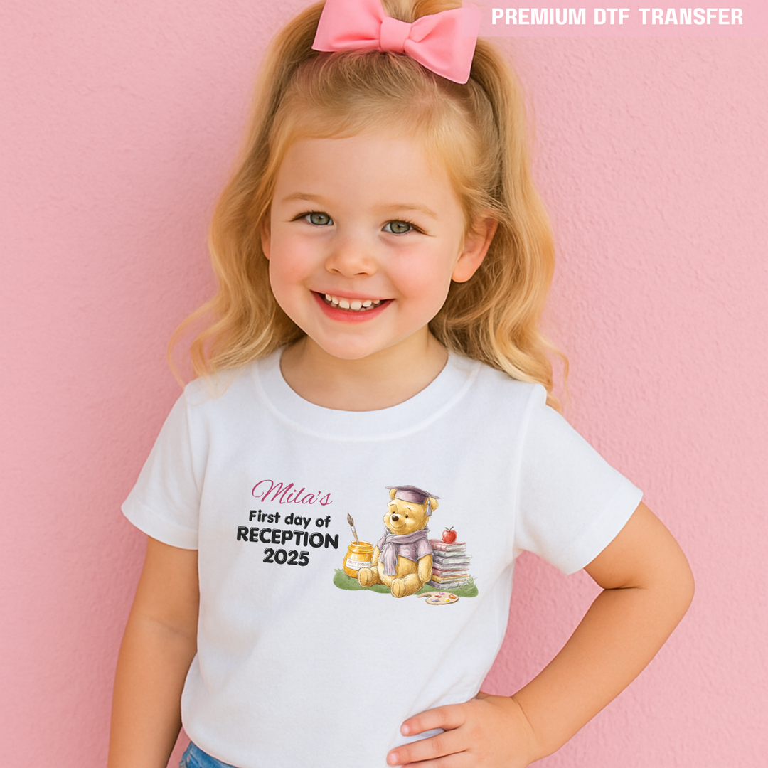 First day of reception 2025 - purple bear - personalised - nursery - reception -year 1