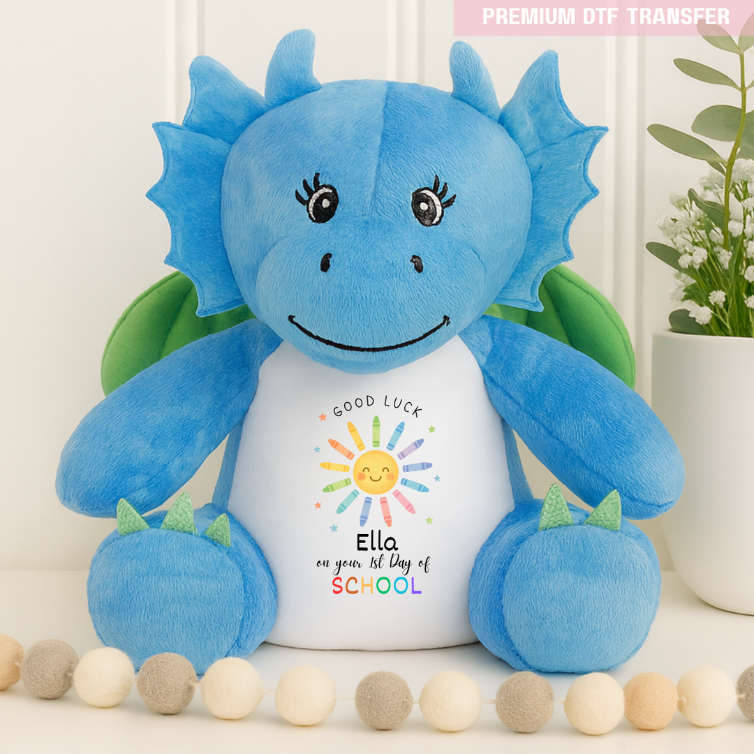 Good Luck on Your first day of school - crayon - personalised - nursery - reception -year 1