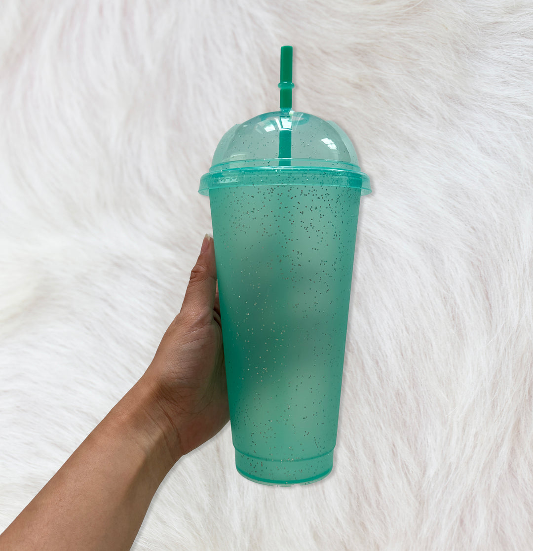 Green Dome lid - Glitter colour Cold cup 24oz