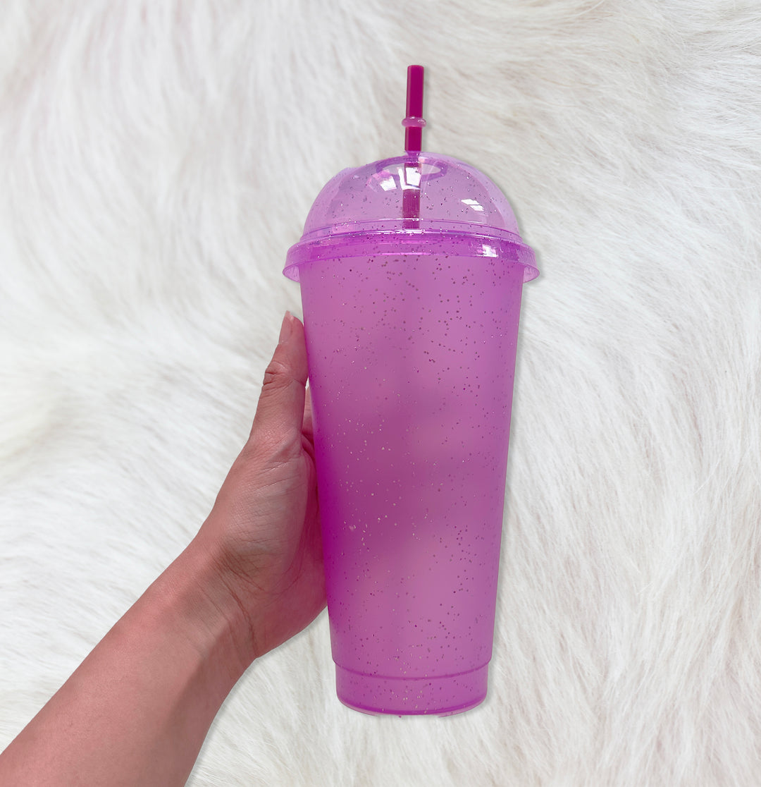 Lilac Dome lid - Glitter colour Cold cup 24oz