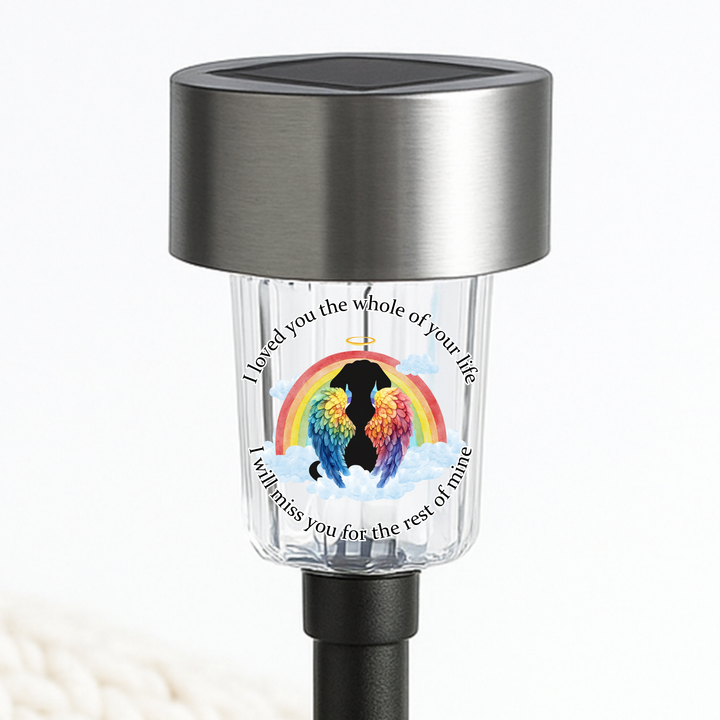 Pet dog rainbow Memorial UV DTF decal- loves you the whole of your life